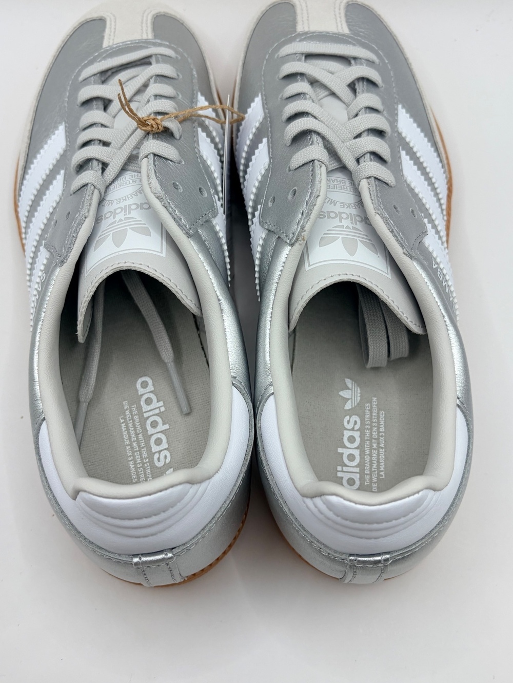 Adidas Samba OG J Silver Metallic White Gum KK2327 Size 7Y/8W New - Picture 4 of 6